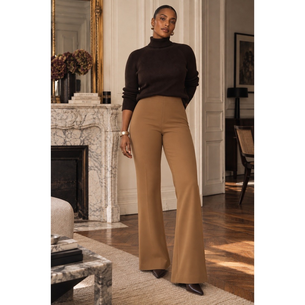 Commando NWT Camel Neoprene Wide Leg Pant XL High Rise 33" Inseam NEO202